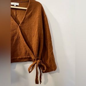 Madewell | Texture & Thread Textured Cross-over Wrap Shirt